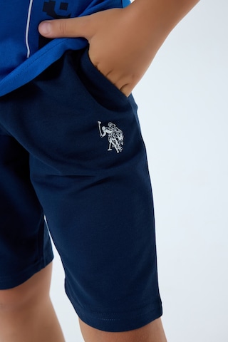 U.s. Polo Assn. 2400 %100 Pamuk Cepli Erkek Çocuk Şort Pijama Takım Cobalt Mavi