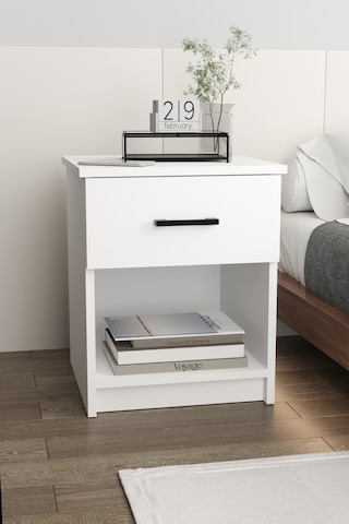 Bofigo Komodin Çekmeceli Komodin Başucu Komodin Beyaz