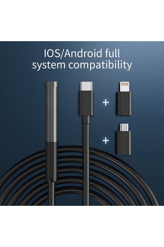 Hfambition Wifi Bağlantılı 8mm Endoskop: 3 Metre Kablo, Yüksek Çözünürlüklü Görüntüleme, Suya Dayanıklı, Mobil Uyumlu