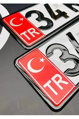 Subaru Vivio Uyumlu Tr Plaka Pleksi Kabartma Ve Folyo Sticker 2 Adet