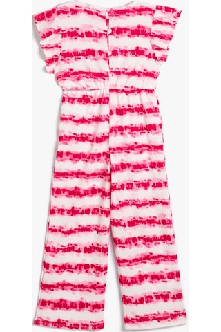 Koton Batik Tulum Yuvarlak Yaka Kolsuz Fırfırlı Pembe Desenli 4skg80012ak Pembe