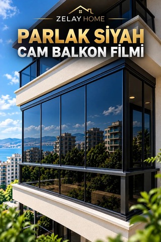 Zelayhome Seramikli Siyah Cam Balkon Filmi 100 CM X 3 M