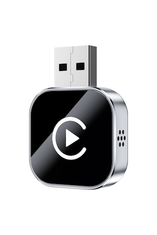 Jeehugo 2025 Yeni Versiyon Kablosuz Carplay Android Auto Adaptörü - Usb/type-c Desteği, Hızlı Bağlantı, Ultra Mini Tasarım Gümüş