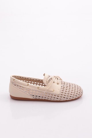 Dgn B00112 Kadin Delikli Oxford Ayakkabi Bej