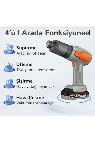 25.000mah Çift Bataryalı 20.000pa Güçlü Vakumlu Çantalı Araç İçi