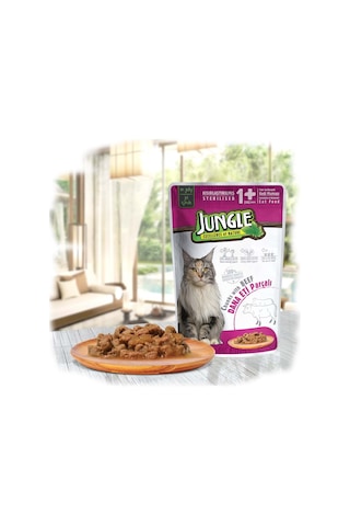 Jungle Dana Etli Jelly Pouch Kısırlaştırılmış Yetişkin Kedi Yaş Maması 100 G