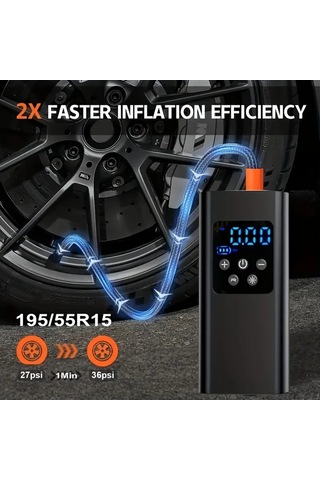 Willowhaven Jkuoo Kablosuz Şarjlı Portatif Havuz Pompası 150 Psı Dijital Göstergeli Led Aydınlatmalı Siyah