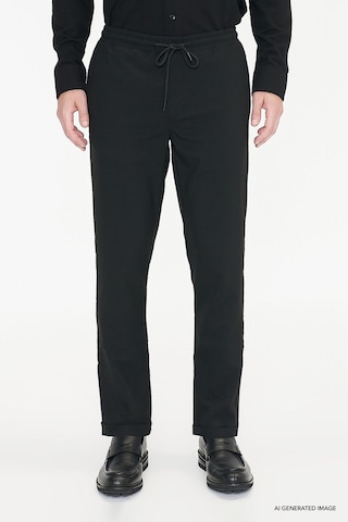Ac&Co / Altınyıldız Classics Slim Fit Dar Kesim Beli Bağlamalı Yan Cepli Erkek Pantolon - Siyah