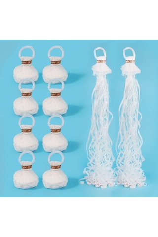 10 Adet Beyaz Düğün Konfeti - Gelin Damat Çıkışı, Nikah Ve Düğün Törenleri, Organizasyon İçin Kağıt Konfeti Süsü