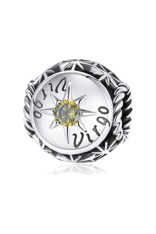 S925 Ayar Gümüş On İki Takımyıldızı Zirkon Boncuk Dıy Bilezik Kolye Aksesuarları, Stil: Başak Çok Renkli