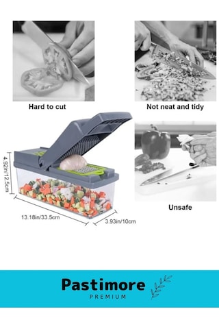 Premium Pratik Paslanmaz Çelik Ev Mutfak Kamp Piknik Çok Fonksiyonlu Kesme Doğrama Kiti