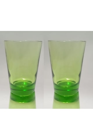 Cam Su Ve Meşrubat Kahve Yanı Bardak Seti 2 Adet Yeşil,mısafır Sunum 7x7x10cm
