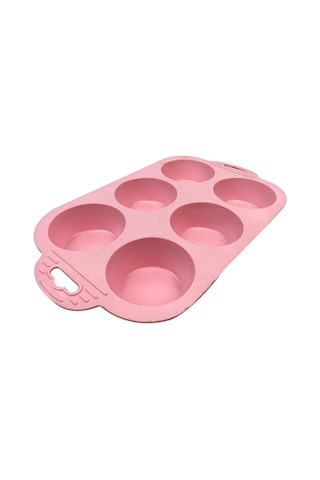 6 Bölmeli Silikon Muffin Kek Kalıbı Renkli