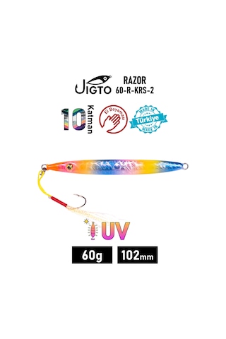 Jig, Zoka, Suni Yem, Glow Uv Metal Jig, 60gr 10cm Razor 60
