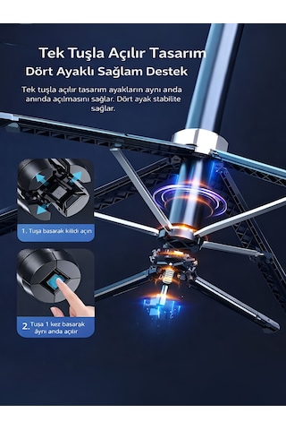 1500 Mah Led Işıklı 180 Cm Takip Özellikli Gimbal Tripod Selfie Çubuğu Bluetooth Kumandalı