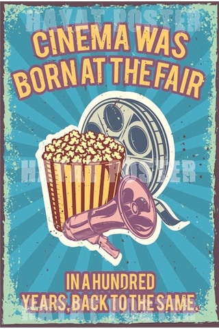 Sinema Film Başlıyor retro vintage ahşap poster