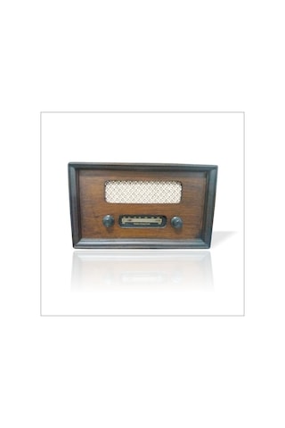 Retro Vintage Antika Görünümlü Ahşap Dekoratif Kahve Klasik Radyo