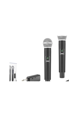 Uhf Kablosuz 2 Mikrofonlu Set 6.35 Mm Siyah Hdx2802 Evimdeyokyok