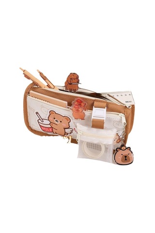 Aurora Ayıbüyük Kapasiteli Kalemçantasıöğrenci Sevimli Sartasiye Çantasıkahverengi Kahverengi