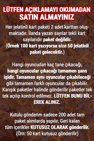 Futbolcu Kartları Süper Final 200 Adet 400 Kart 2023 Futbol Oyun Kartları Yeni Sezon