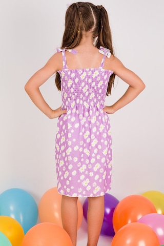 Kız Çocuk Askılı Elbise Çiçek Desenli B35 Hcm00119 LİLA