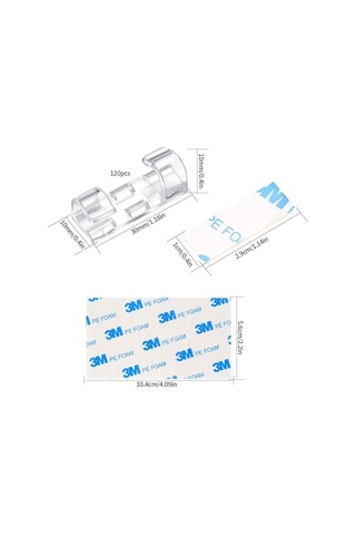 Kablo Sabitleyici Klips, Kablo Düzenleyici Kroşe, Yapışkanlı Kablo Tutucu Klips, Kablo Organizer 20 Adet, 3x1x1 Cm