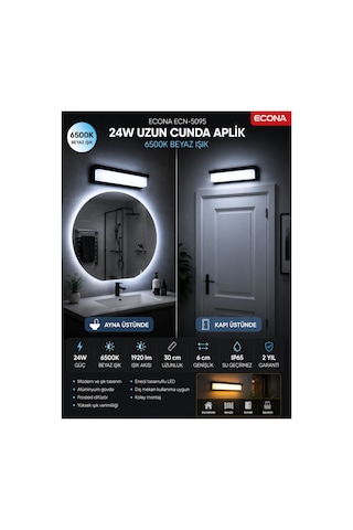 24w Beyaz Uzun Cunda Led Duvar Aplik,modern Şık Dış Mekan Ve İç Mekan Aydınlatma,duvar Lambası,kapı Girişi, Çok Şık Bahçe Duvar Led Aplik,6500k Beyaz