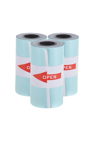 Monyee Aibecy 3'lü Paket Beyaz Termal Etiket Kağıdı 57x30mm, Self-içmeli,喵喵机/爱立熊 Uyumlu Os2070