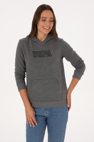 U.S. Polo Assn. Kadın Antrasit Melanj Şardonlu Kapüşonlu Basic Sweatshirt 50313566-VR081