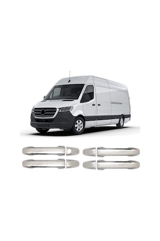 Mercedes Sprinter W907 Uyumlu 2019 Ve Üzeri Krom Kapı Kolu 4 Kapı Paslanmaz  Çelik