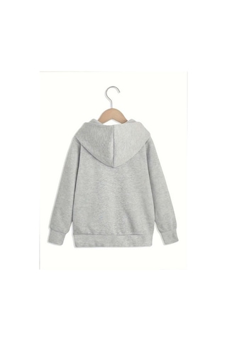 Uyguntarz Happy Cherry Baskılı Oversize Çocuk Sweatshirt Gri