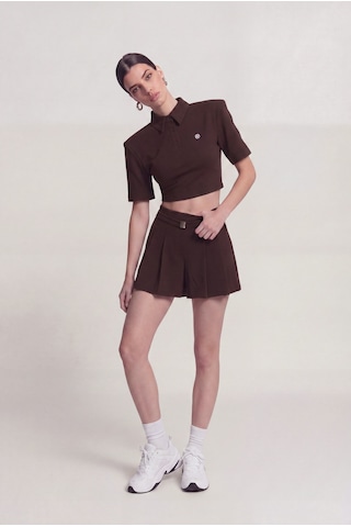 Holly Lolly Vatkalı Polo Yaka Carolyn T-shirt Kahve