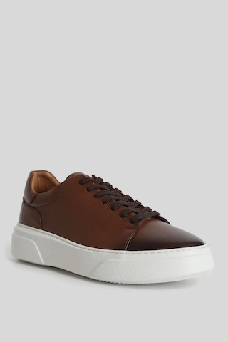 Lufian Tommy Erkek Deri Sneaker Ayakkabı Kahve Kahve