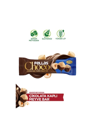 Choco - Çikolata Kaplı Fındıklı Meyve Bar 35 G X 12 Adet