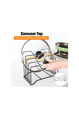 Ximistore9 Demir Mutfak Organizer: Tencere Kapağı, Kesme Tahtası Ve Tabakları Saklamak İçin Çok Fonksiyonlu, Deliksiz Konfigürasyonlu Sıralayıcı Siyah