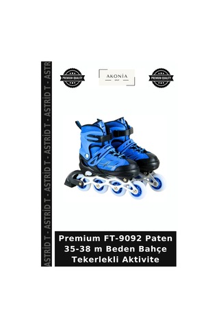 Premium Ft-9092 Paten 35-38 M Beden Bahçe Tekerlekli Aktivite Çok Renkli