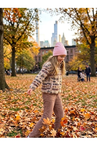 Hamze Ny New York Nakışlı Unisex Pamuklu Akrilik Kışlık Bere Açık Pembe