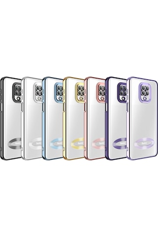 Xiaomi Redmi Note 9 Pro Kılıf Kamera Korumalı Logo Gösteren Zore Omega Kapak Siyah
