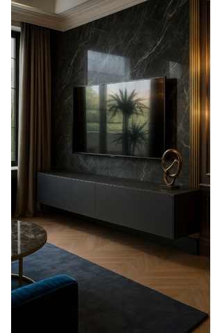 Mac Dizayn Adresan 200 Cm Soft Siyah Tv Ünitesi & Tv Sehpası Mat Siyah