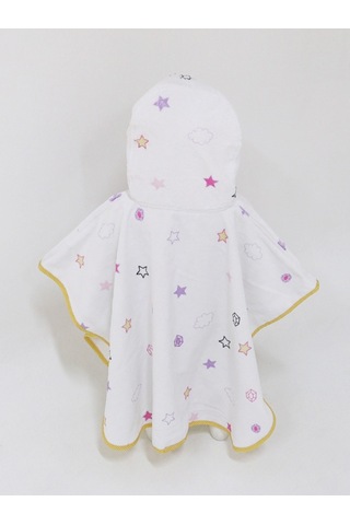 Airycot Unicorn Desenli Çocuk Panço Havlu Beyaz