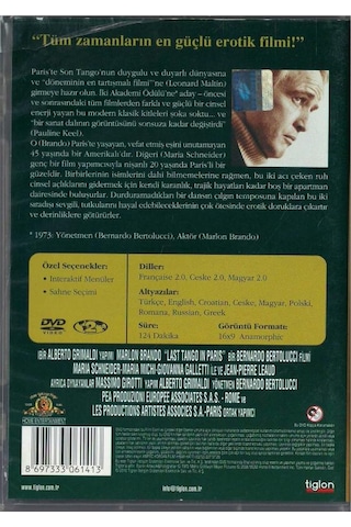 Paris'te Son Tango Last Tango In Paris Dvd