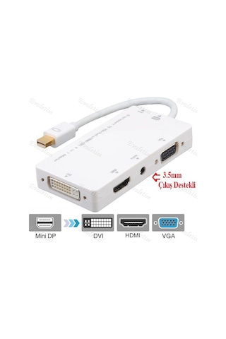 Mini Displayport To Hdmi Dvi Vga 4474P Adaptor Çevirici Kablosu