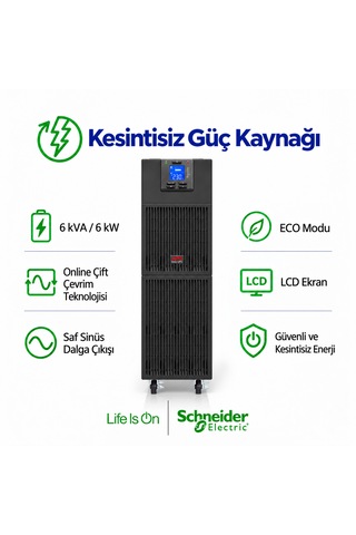 Apc Easy Ups Srv6kı 6000va 6000w 6kva Online Çift Çevrim Saf Sinüs Ups