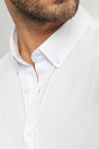 Tudors Slim Fit Dar Kesim Oxford Spor Erkek Gömlek-19310 Beyaz