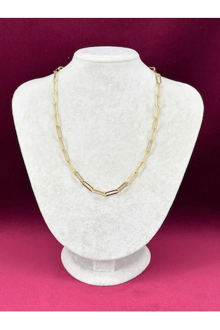14 K Renginde Büyük Ataç Şekilli Gold Kolye 45 Cm Gold