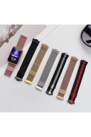 Huawei Watch Fit 2 Uyumlu Metal Mıknatıslı Kordon