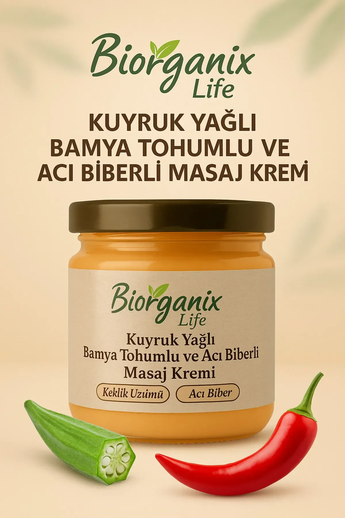 Kuyruk Yağı Bamya Tohumlu Ve Acı Biberli Masaj Kremi 100 Ml