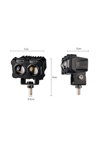 Robot Sis Farı Çift Renk Sarı-beyaz Araç Motosiklet Off Road Led Lamba Çift Gözlü 50w Metal 1 Adet