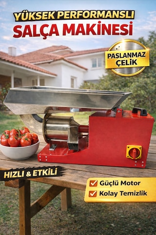 Kırmızı Ayaksız Salça Makinesi 3 Hp Profesyonel Domates Salça Makinesi