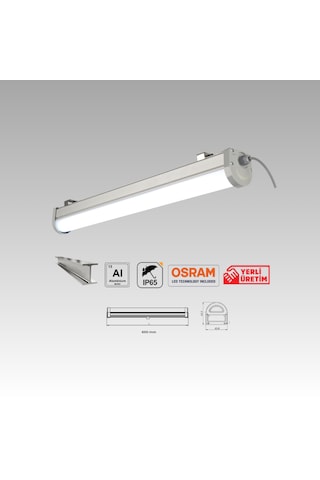 Osram Led Alüminyum Etanj Armatür Ip65 120cm 60w 8250 Lümen Crı+80 Beyaz Osram Led Alüminyum Etanj Armatür Ip65 120cm 60w 8250 Lümen Crı+80 Beyaz